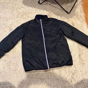 Peloton x Fourlaps Men’s reversible Black Jacket Windbreaker/Fleece